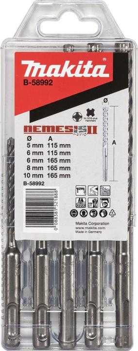 Actual product image Makita Nemesis 2 SDS+ Drill Set (5 mm, 6 mm, 8 mm, 10 mm)