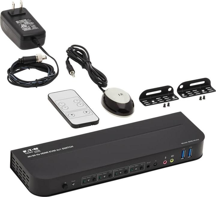 Immagine prodotto Eaton Switch KVM HDMI/USB a 4 porte 4K 60Hz HDR HDCP 2.2 Condivisione IR USB