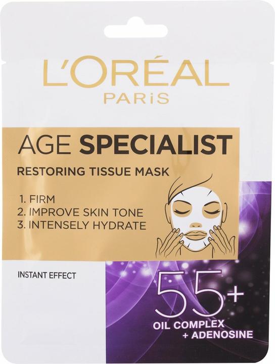 L'Oréal Paris Age Specialist Restoring Tissue Mask Textilni Maska Pro Intenzivni Vypnuti A Rozjasneni Pleti 1