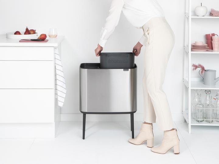 Immagine prodotto Brabantia Cestino per la raccolta differenziata con pulsante, argento (31 62 27) (34 l)