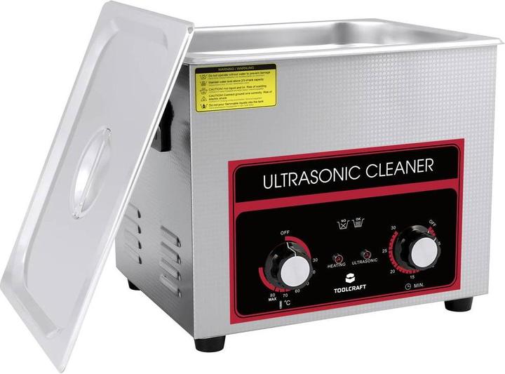 Produktbild Toolcraft Ultraschallreiniger Werkstatt, Schmuck, Bürobedarf 240W 10l mit Heizung, mit Reinigungsko (40 kHz, 10000 ml)