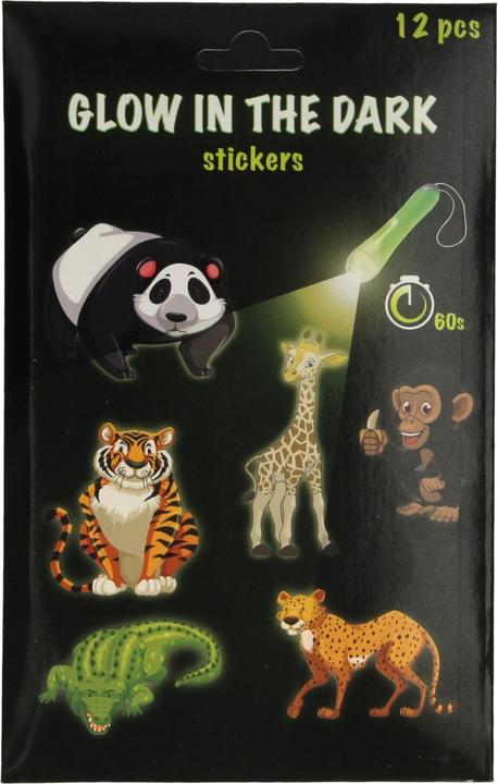 Actual product image Glow-in-the-dark stickers animals, 12 pieces