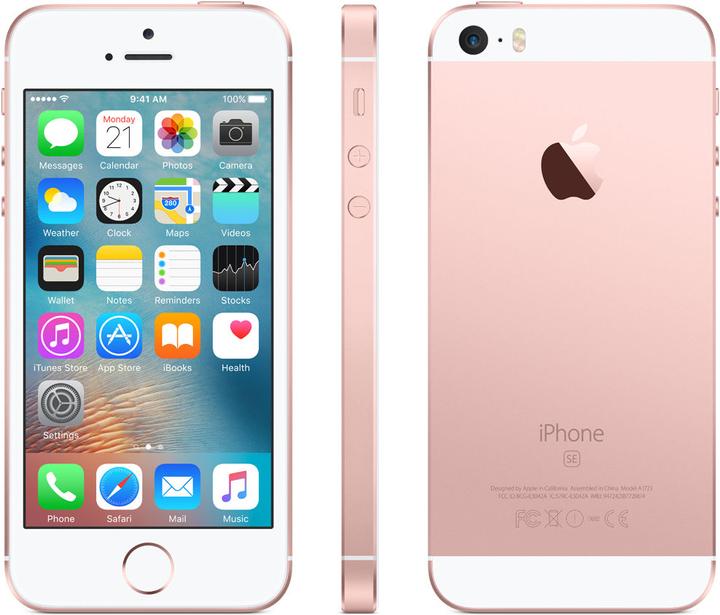 Actual product image Apple iPhone SE (64 GB, Rose gold, 4", Single SIM, 12 Mpx, 4G)