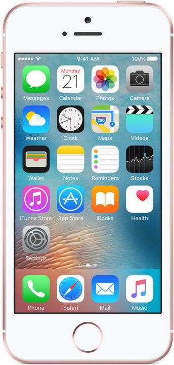 Actual product image Apple iPhone SE (64 GB, Rose gold, 4", Single SIM, 12 Mpx, 4G)