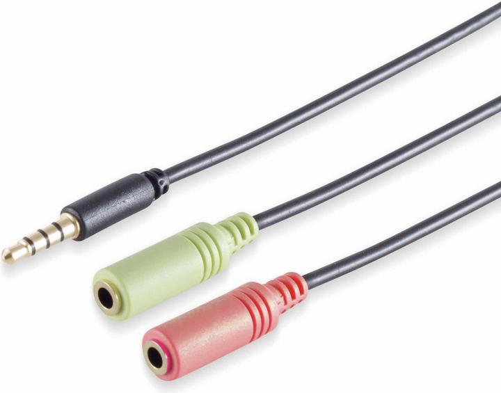 Actual product image Shiverpeaks S/CONN maximum connectivity Headset Y-adapter, TRRS plug, 3.5mm, CTIA (0.25 m, 3.5mm jack (AUX))