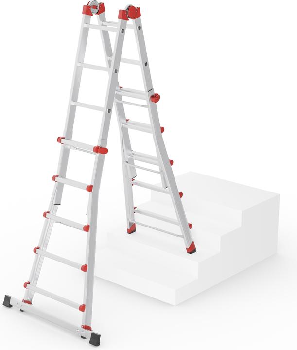 Actual product image Hailo M80, Aluminium-Multifunktionsleiter, 4x5 Sprossen (Working platform, 141 cm)