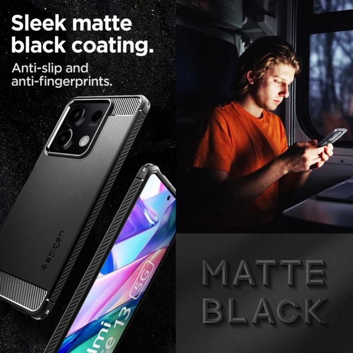 Actual product image Spigen Rugged Armor case for Xiaomi Redmi Note 13 5G - matte black (Xiaomi Redmi Note 13 5G)