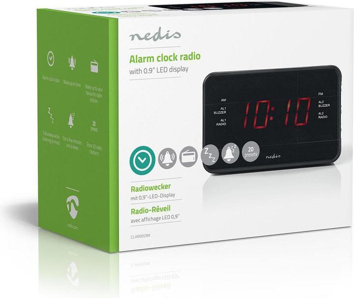Actual product image Nedis Digital clock radio with LED display (0.9 inch) FM