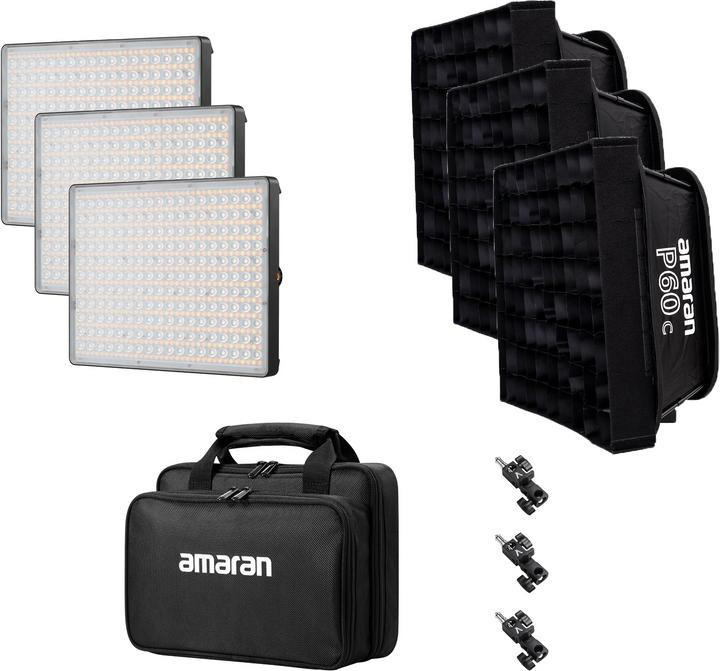 Actual product image Amaran P60c 3 Lights Kit (Surface luminaire)