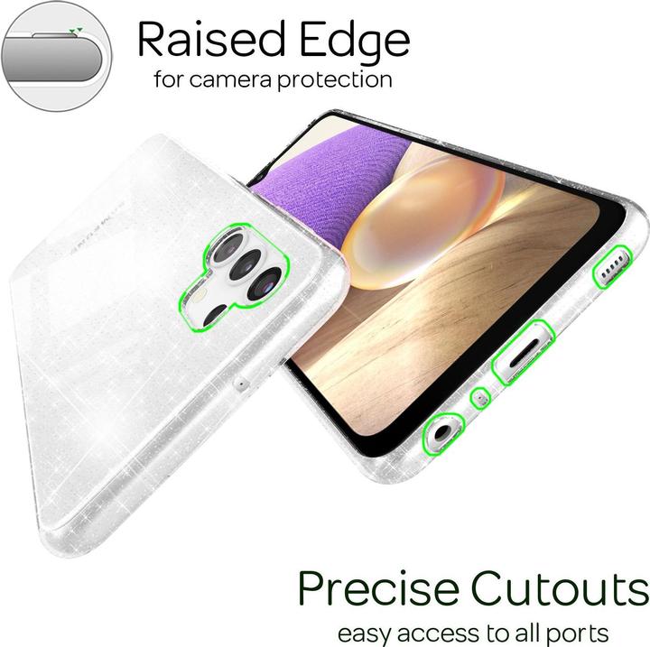 Actual product image Nalia Clear glitter silicone cell phone case (Samsung Galaxy A32 5G)
