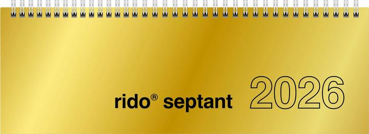 Rido Tischkalender 2026 quer gold (Harter Einband, Deutsch)