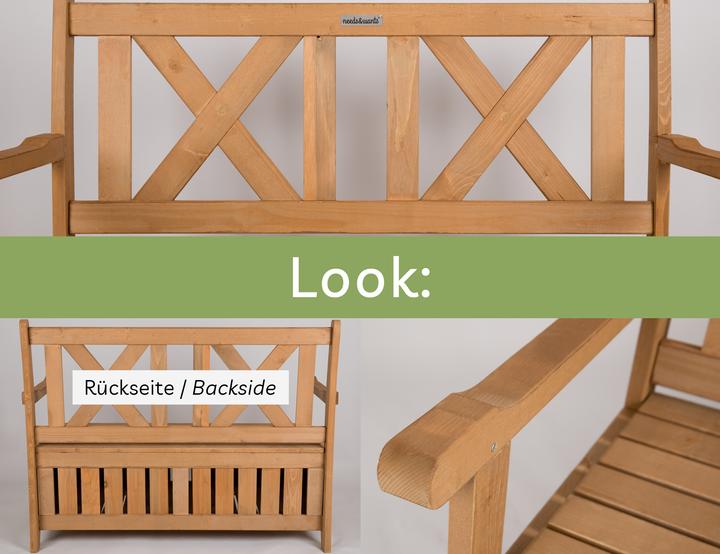 Image du produit Needs&Wants Gartenbank "Chesty3" mit Truhe u. Abdeckung, Tanne (braun)