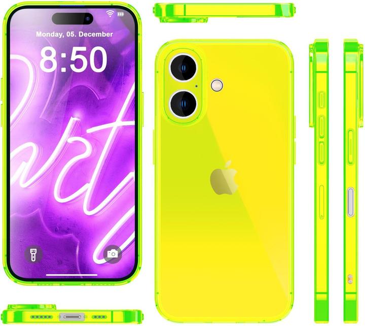 Immagine prodotto Nalia Copertura in silicone trasparente al neon (Apple iPhone 16 Plus)