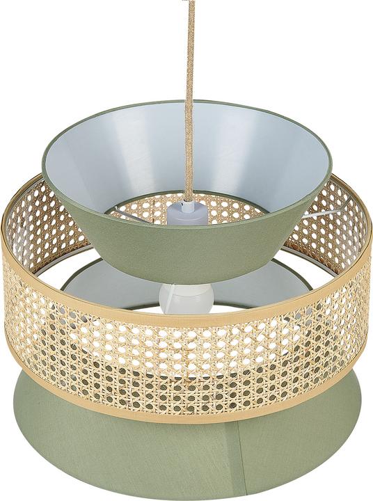 Actual product image Beliani Hanging Lamp green / natural LUYANO (E27)