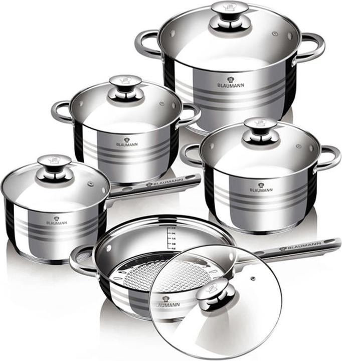 Produktbild Blaumann Topfset Edelstahl Gourmet Line (Pfannenset + Topfset, Edelstahl)