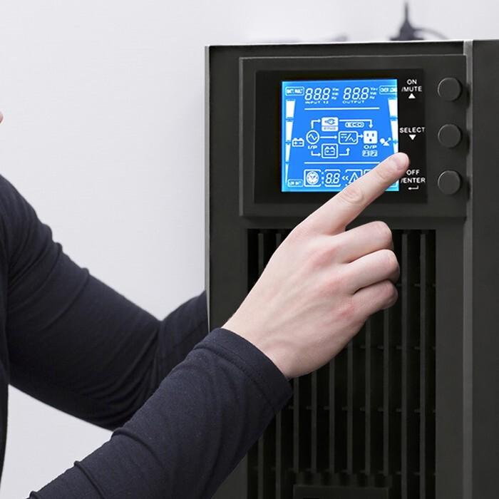 Actual product image Qoltec 53042 Uninterruptible Power Supply| On-line| Pure Sine Wave| 1kVA| (1000 VA, 800 W, Online double converter UPS)