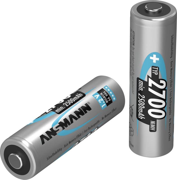 Produktbild Ansmann 1x2 Akku 2700 Mignon AA 2500 mAh (1 Stk., AA, 2700 mAh)