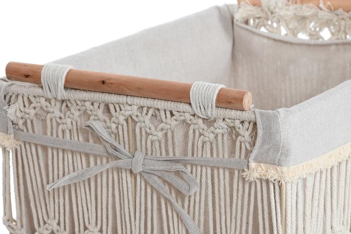 Produktbild Esprit Laundry basket Home White Natural Metal Shabby Chic 42 x 32 x 51 cm 5 Pieces