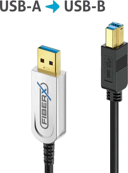Produktbild Purelink FiberX Serie - USB 3.1 Glasfaser Kabel - USB-A USB-B - 40m (40 m, USB 3.1)