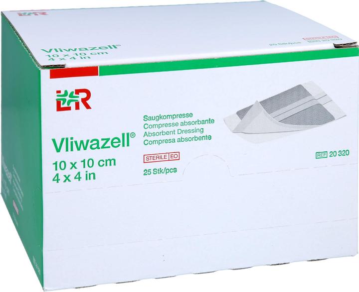 Produktbild L&R VLIWAZELL Saugkompressen 10x10 cm steril, 25 St KOM