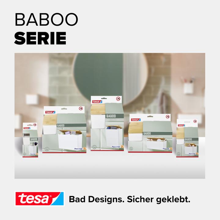Actual product image tesa BABOO Storage box with lid, medium size incl. adhesive solution without drilling