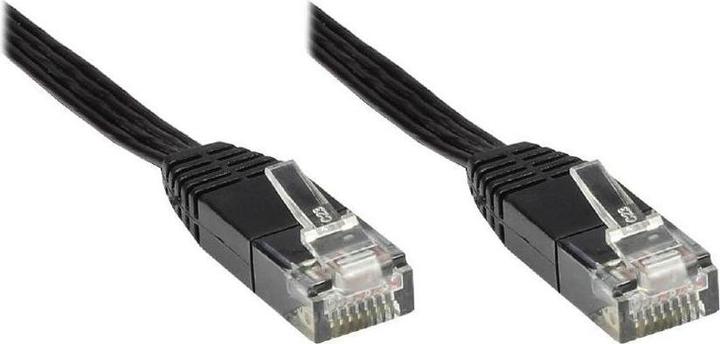 Produktbild Varia Patchkabel, Cat. 5e, U/UTP, FLACHKABEL, schwarz, 3m (UTP, U/UTP, CAT5e, 3 m)