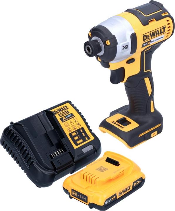 Productafbeelding DeWalt DCF 887 D1 Accu-slagmoersleutel 18 V 205 Nm 1/4" Borstelloos + 1x accu 2.0 Ah + lader (Oplaadbare batterij)