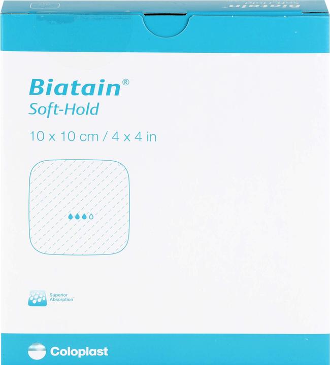 Produktbild Coloplast Biatain Soft-Hold Schaumverband sanft haftend 10 x 10 cm, 5 St. Wundauflagen