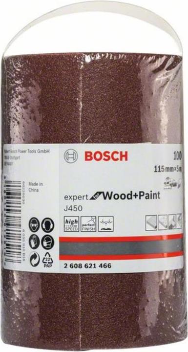 Actual product image Bosch Professional Zubehör Sanding sheet J450 Expert for Wood and Paint, 115 mm x 5 m, G120 (120)