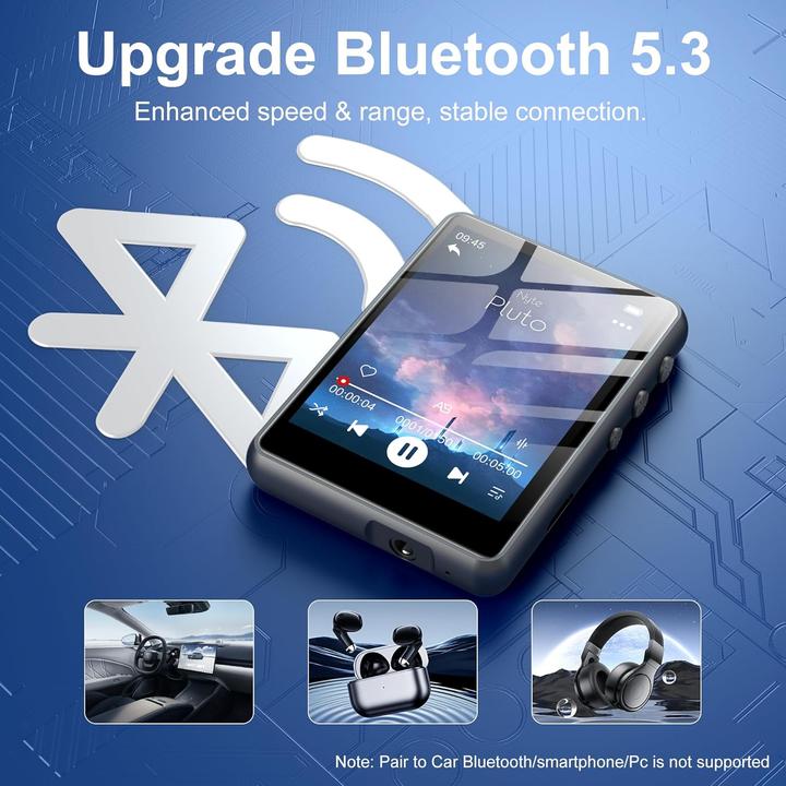 Actual product image Swofy MP3-Player mit Bluetooth 5.3 und Touchscreen (128 GB)