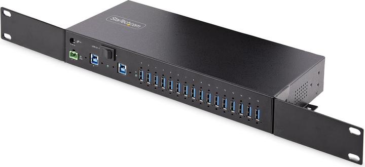 Actual product image StarTech COM 16-Port Industrial USB 3.0 Hub 5Gbps Mountable Terminal Block Power Up to 120W Shared U (USB-B, 16 Ports)