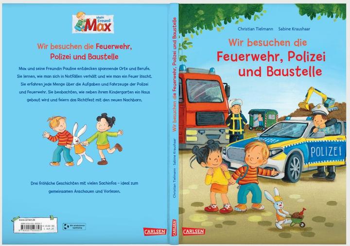 Image du produit Livres d'images Max : nous rendons visite aux pompiers, à la police et au chantier de construction (Allemand)