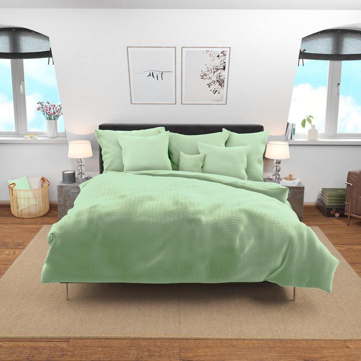 Actual product image Lotus Bettwaren Bed Linen Satin Seersucker uni (Duvet cover, 200 x 210 cm)