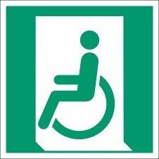 Image du produit Everglow Signal de secours Panneau sortie de secours pour fauteuil roulant gauche 20x20cm Alu