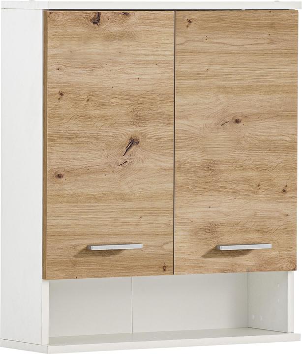 Blanc mat, décor chêne artisan