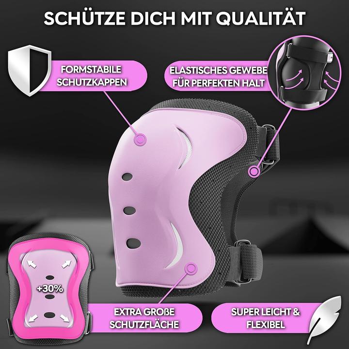 Immagine prodotto Skatewiz 6-teiliges Skate-Protektoren-Set (S, Protezioni per i polsi, Ginocchiera, Protettori gomito, 6 pezzi)