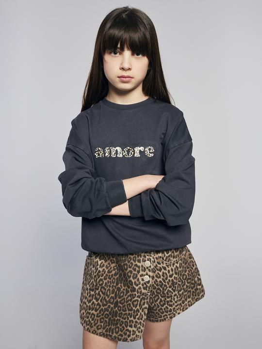 Image du produit Jonen Mädchen Oversized-Sweatshirt mit Leo-Print (128)