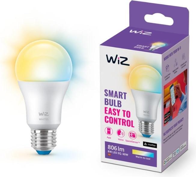 Etichetta energetica WiZ Bianco (E27, 8 W, 806 lm, 1 x, F)