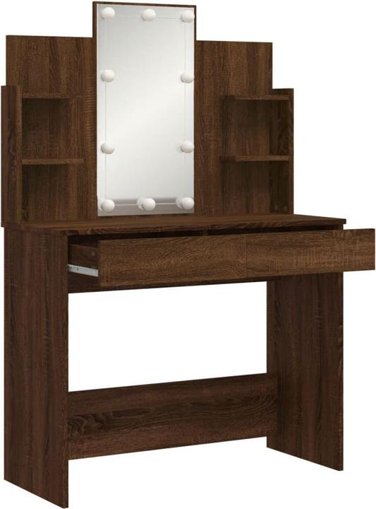Image du produit VidaXL Coiffeuse avec lampes LED Chêne brun 96x40x142 (96 x 40 x 142 cm)