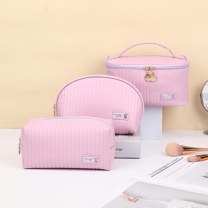 Produktbild Only-Bags.Store 3pcs/set Kosmetiktasche, tragbare grosse Öffnung quadratische Kosmetiktasche / Shell Design