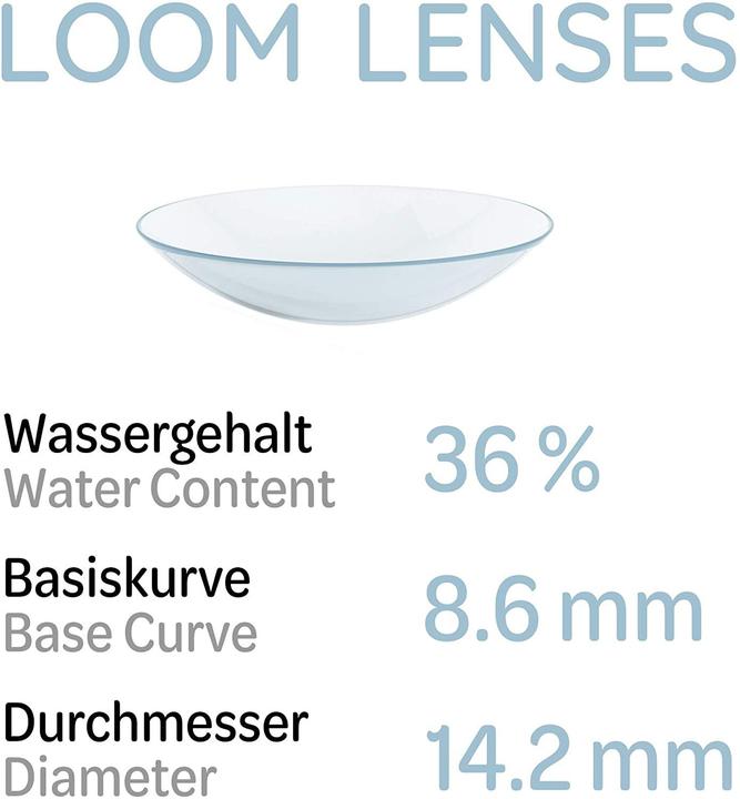 Produktbild LOOM Lenses LOOM Monatslinsen - 3 Stück - weich | BC 8.6 | DIA 14.2 (3 Stück, Monatslinse)