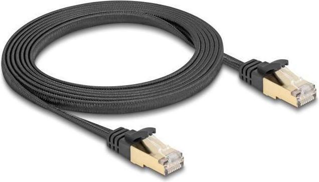 Image du produit Delock Câble réseau plat RJ45 avec gaine tressée Cat.6 (S/FTP, CAT6a, 2 m)