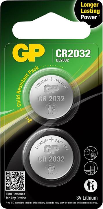 Produktbild GP Batteries Lithium CR2032 (2 Stk., CR2032, 240 mAh)