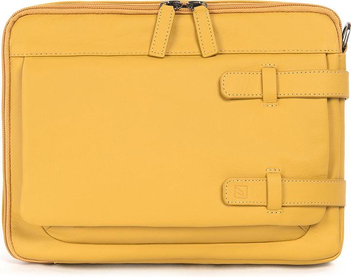 Tucano Tema Cross-Body, Tablettasche aus Leder für iPad mini, Tablets bis 8 Zoll, senfgelb