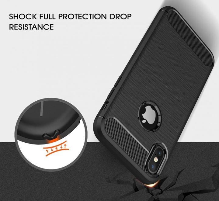 Produktbild Screenguard Apple iPhone XS Hülle Carbon Brushed Soft TPU (Apple iPhone XS)