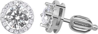 Beneto Silver earrings with zircons AGUP1610S (L)