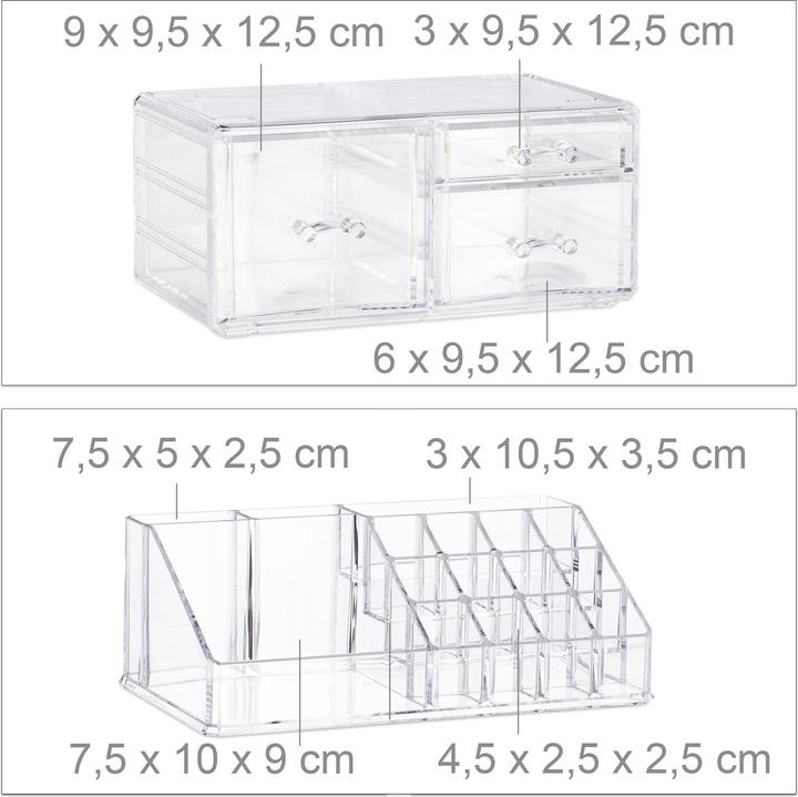 Actual product image Relaxdays Makeup Organiser with 3 Drawers