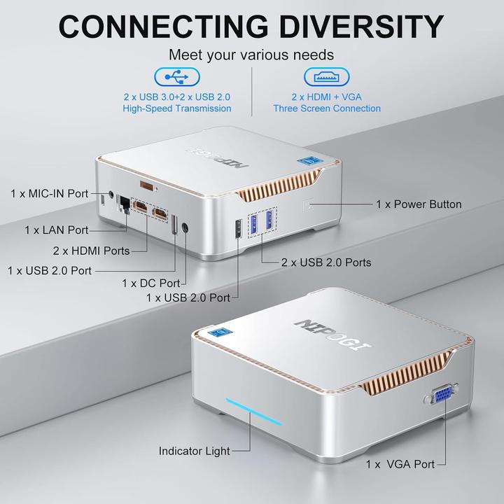 Image du produit NiPoGi GK3 Plus Mini PC mit Intel Alder Lake-N95 Prozessor