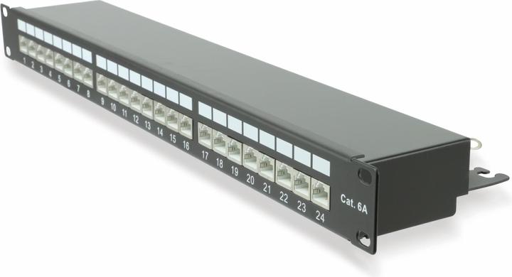 Actual product image Red4Power CAT.6a Patch Panel, 24-Port, LSA, 19 black, R4-N119S