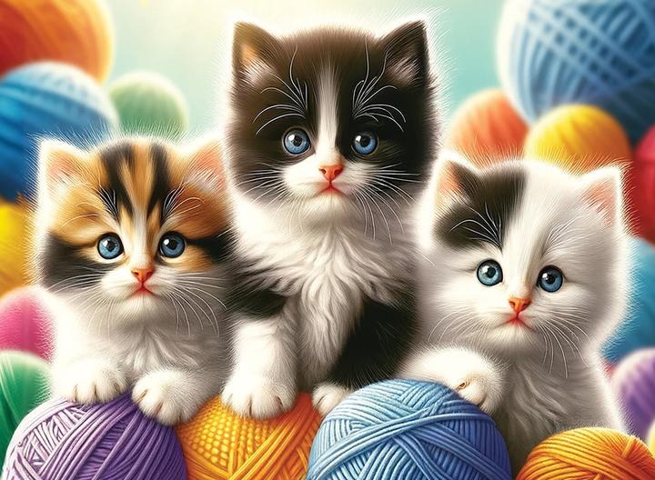 Produktbild WoodenCity Puzzle Holz M Kittens and Yarn (150 Teile)